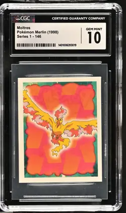 CGC 10 Moltres 146 Merlin Series 1 1998 Pokemon Card - Image 1