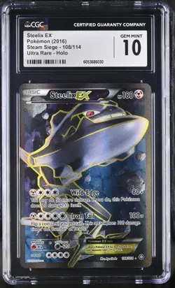 CGC 10 Steelix EX 108/114 XY Steam Siege 2016 Pokemon Card - Image 1