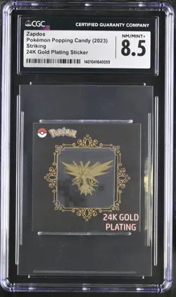 CGC 8.5 Zapdos Candy Stickers 24K Gold Plating Pokemon - Image 1