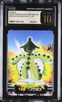 CGC 10 Pristine Cacturne #120 Bandai Carddass Zukan 2003 Advanced Vol. 2 Pokemon - Image 1
