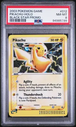 PSA 8 Pikachu Holo 012 Black Star Promo 2003 Pokemon Card - Image 1