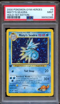 PSA 9 Pokemon Misty's Seadra Holo 1st Edition Gym Heroes 9/132 MINT - Image 1