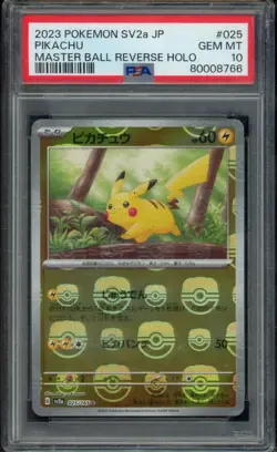 2023 POKEMON JPN SV2A-POKEMON MASTER BALL REVERSE HOLO PIKACHU PSA 10 - Image 1
