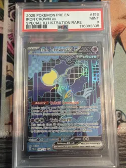 Iron Crown ex 158/131 Prismatic Evolutions Holo Pokemon PSA 9 Mint - Image 1