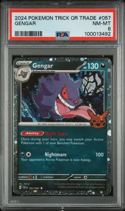 2024 POKEMON TRICK OR TRADE #057 GENGAR PSA 8 - Image 1