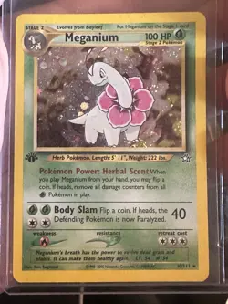 Pokemon TCG Meganium FIRST EDITION Neo Genesis 10/111 Holo Rare NM - Image 4
