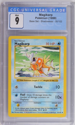Magikarp #35 Base Set Shadowless 1999 Pokemon Card - CGC 9 - Image 1