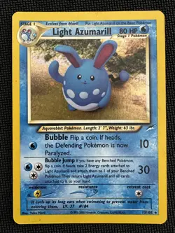 Light Azumarill 13/105 Neo Destiny Holo Pokemon Card MP - Image 1