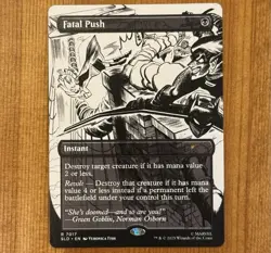 Fatal Push, R 7017, NM SLD Bonus Card, MTG Spider-Man Marvel Secret Lair Drop - Image 1