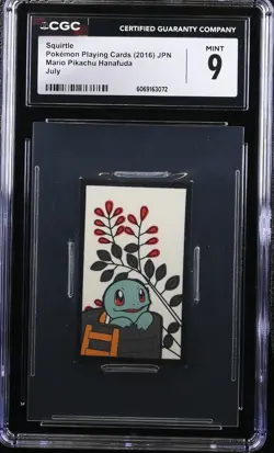 CGC 9 Squirtle July Mario Pikachu Hanfuda 2016 Pokemon Playing Card - Image 1