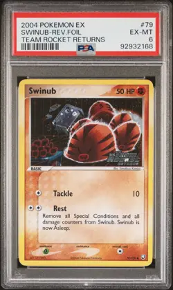 PSA 6 Swinumb Reverse Holo 79/109 Team Rocket Returns 2004 Pokemon Card - Image 1