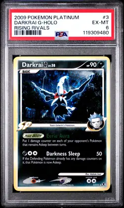 PSA 6 Darkrai G Holo 3/111 Rising Rivals 2009 Pokemon Card - Image 1