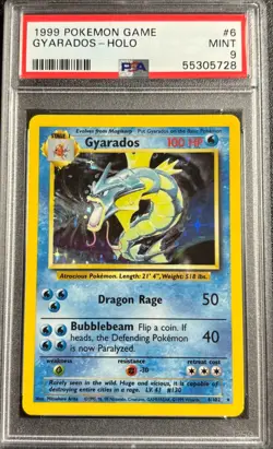 PSA 9 Gyarados Holo 6102 Base Set 1999 Pokemon Card - Image 1