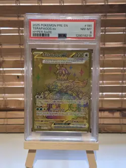 Pokemon TCG Terapagos EX Prismatic Evolutions Holo Hyper Rare Card 180/131 PSA 8 - Image 1