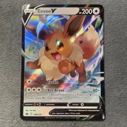 Eevee V 108/159 Crown Zenith Rare Full Art Holo Pokemon Card NM - Image 1
