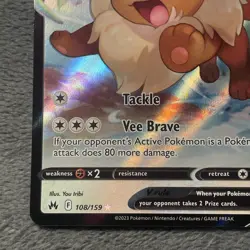 Eevee V 108/159 Crown Zenith Rare Full Art Holo Pokemon Card NM - Image 4