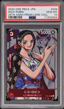 2022 ONE PIECE JPN 25TH ANV PREM CARD COLL #008 NICO ROBIN PSA 10 - Image 1