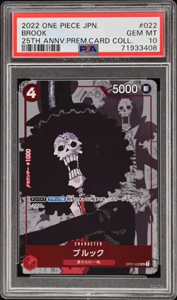 2022 ONE PIECE JPN 25TH ANV PREM CARD COLL #022 BROOK PSA 10 - Image 1