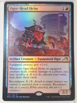 Ogre-Head Helm - FOIL - Kamigawa: Neon Dynasty - Magic the Gathering MTG Nice! - Image 1