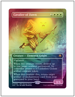 1x Cavalier of Dawn, Foil, Borderless Art, Magic MTG NM - Image 1