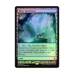 WOTC MTG Zendikar Expeditions Misty Rainforest (Full Art) (Foil) EX- - Image 1