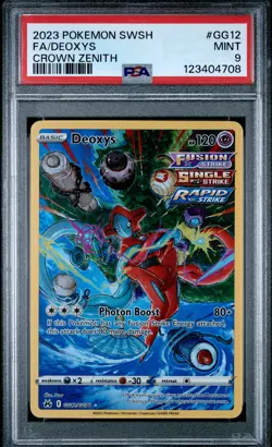 2023 POKEMON SWORD & SHIELD CROWN ZENITH #GG12 FULL ART/DEOXYS PSA 9 - Image 1