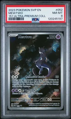 2023 POKEMON SVP EN-SV PROMO 151 ULTRA-PREMIUM COLLECTION #052 MEWTWO PSA 8 - Image 1