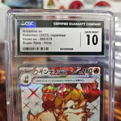 2023 ARCANINE EX 092/078 Violet Ex Holo Japanese POKEMON CGC GEM MINT 10 - Image 2
