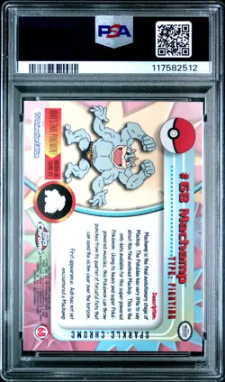 2000 TOPPS CHROME POKEMON T.V. SPARKLE #68 MACHAMP PSA 8 - Image 2
