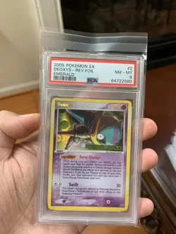 2005 Pokemon PSA 8 MINT Deoxys 2/106 EX Emerald Reverse Holofoil POP 5 - Image 1