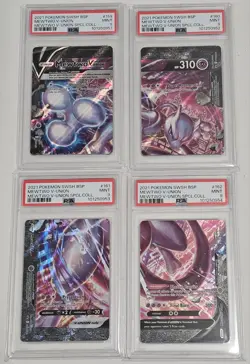 Mewtwo V Union PSA 9 Sequential Set Of 4 2021 Pokemon English - Image 1