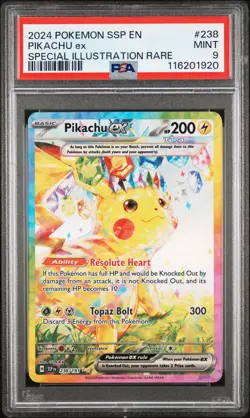 Pikachu Ex Special Illustration Rare Pokemon Ssp En-Surging Sparks 238 NM PSA 9 - Image 1