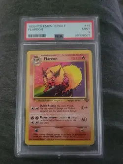 Pokemon PSA 9 Mint Flareon Jungle Unlimited Holo #3 - Image 1