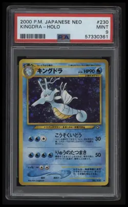 2000 Pokemon Japanese Neo Kingdra-Holo PSA 9 - Image 1