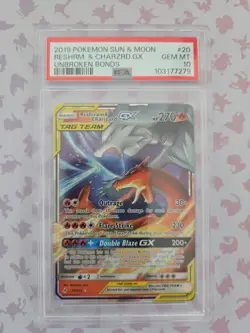 PSA 10 2019 Pokemon Sun & Moon Reshiram & Charizard GX Unbroken Bonds #20 - Image 1
