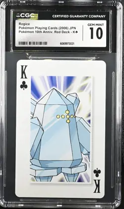 CGC 10 Regice King of Clubs Pokemon 10th Anniversary Red Deck 2006 Pokemon - Image 1