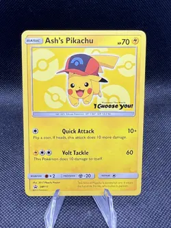 Lightly Played Ash's Pikachu - SM111 - SM Black Star Promo Pokemon SM Promos - Image 1