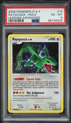 Rayquaza 2008 Pokemon English Diamond & Pearl Legends Awakened #14 Holo PSA 6 - Image 1