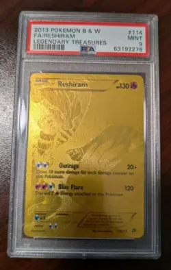 Reshiram 114 PSA 9 Legendary Treasures Gold Vintage Black & White Graded Pokemon - Image 1