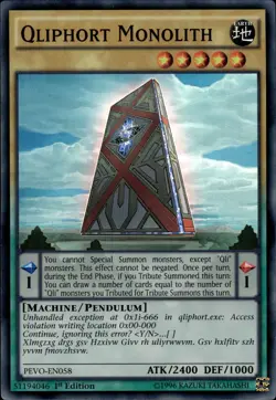 Qliphort Monolith - Super Rare 1st Edition PEVO-EN058 - NM - YuGiOh - Image 1