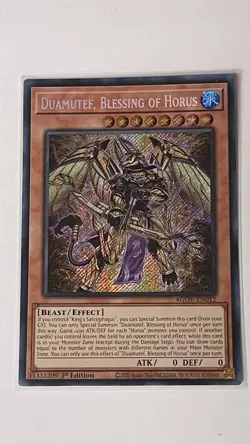 Yugioh! LP Duamutef, Blessing of Horus - AGOV-EN012 - Secret Rare - 1st Edition - Image 1