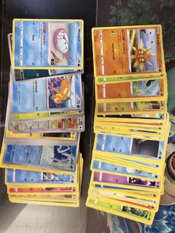 Pokemon 100 Card Bulk Lot No Duplicates energy common uncommon REAL reverse holo - Image 1