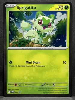 Pokemon Sprigatito Holo Promo SV Scarlet & Violet Promo Card 001 NM - Image 1