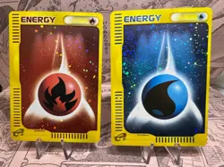 Pokemon Card Fire & Water Energy McDonalds Promo DOUBLE SWIRLS Japanese. - Image 1