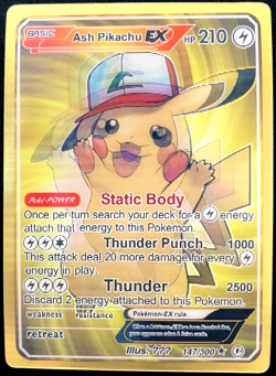 Ash Pikachu Basic 3D HP 210 ACG Lenticular Pokemon Card - Image 1