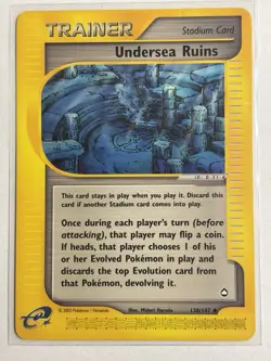 Undersea Ruins 138/147 - Aquapolis Non Holo Pokemon Card - Image 1