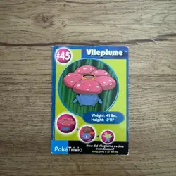 Vileplume #45 Mewtwo Strikes Back Burger King PokeTrivia Vintage Pokemon Card MP - Image 1