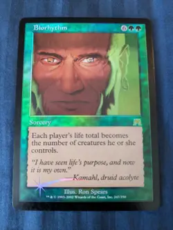 Rare MTG Biorhythm Onslaught Foil LP, Magic the Gathering - Image 1