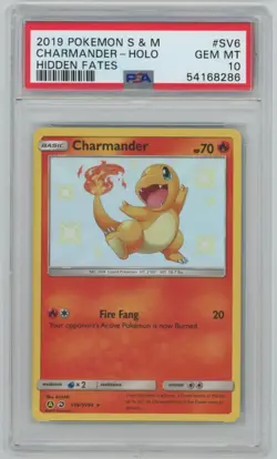 2019 Pokemon Sun & Moon Hidden Fates Charmander Holo #SV6 PSA 10 - Image 1