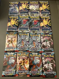 Pokemon TCG: Silver Tempest Booster Pack Lot Of 8x & Paradox Rift 8x New Sealed - Image 1